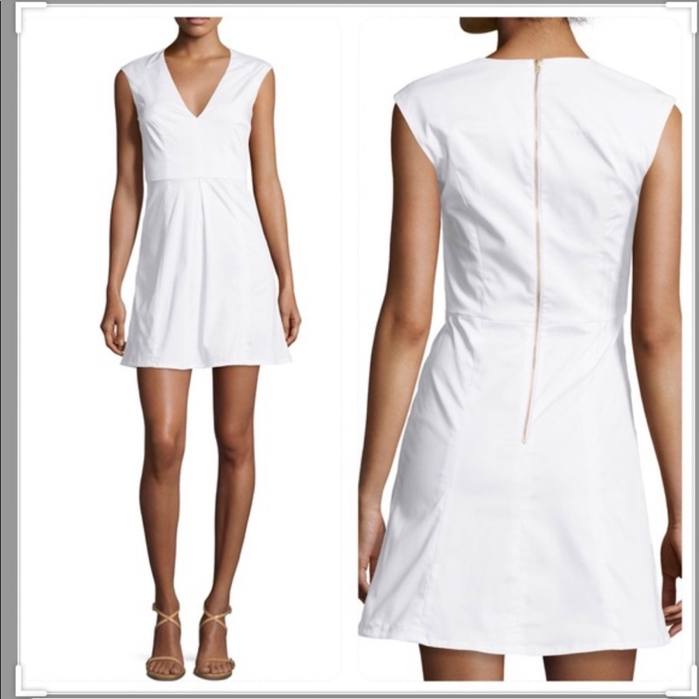 French Connection White Cotton Cap Sleeve Dress